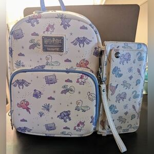 Loungefly Harry Potter Pastel Chibi AOP mini backpack and wallet set